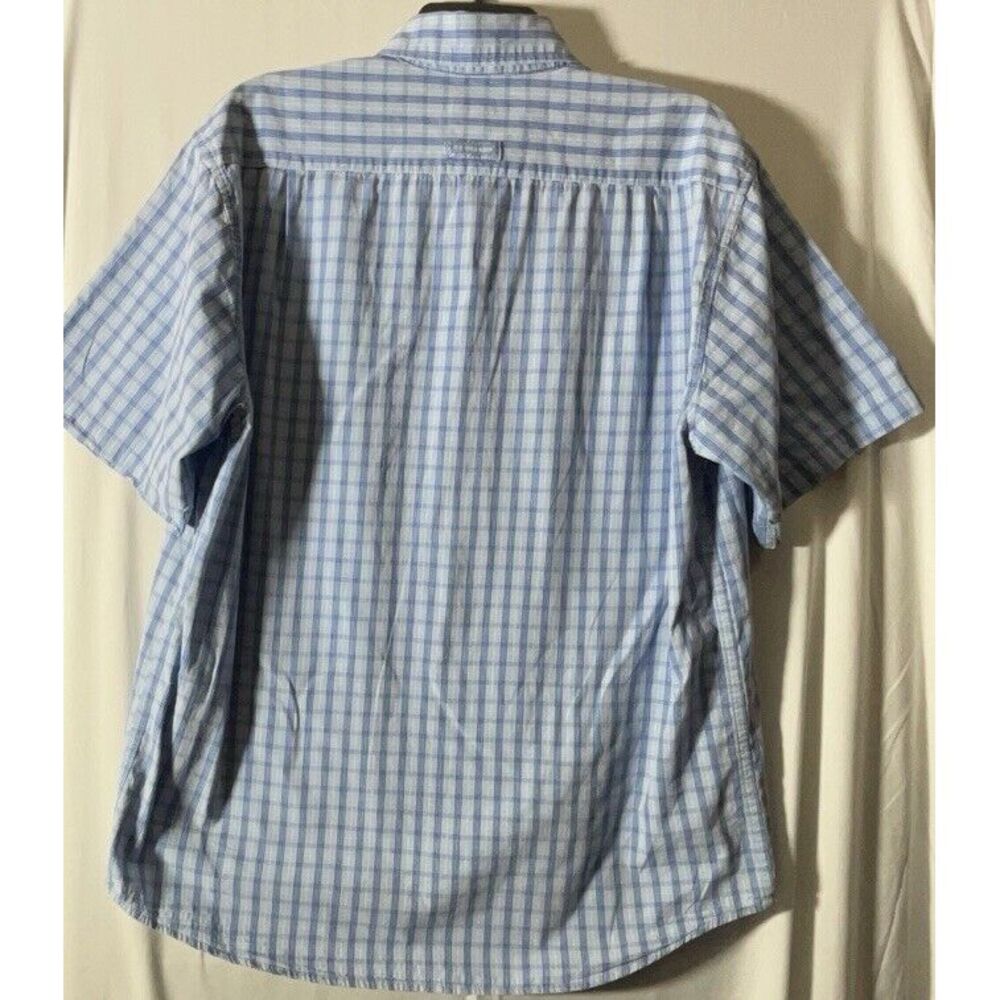 US Polo Assn Mens Blue Plaid‎ Short Sleeve Button Shirt Size Medium - Picture 3 of 6